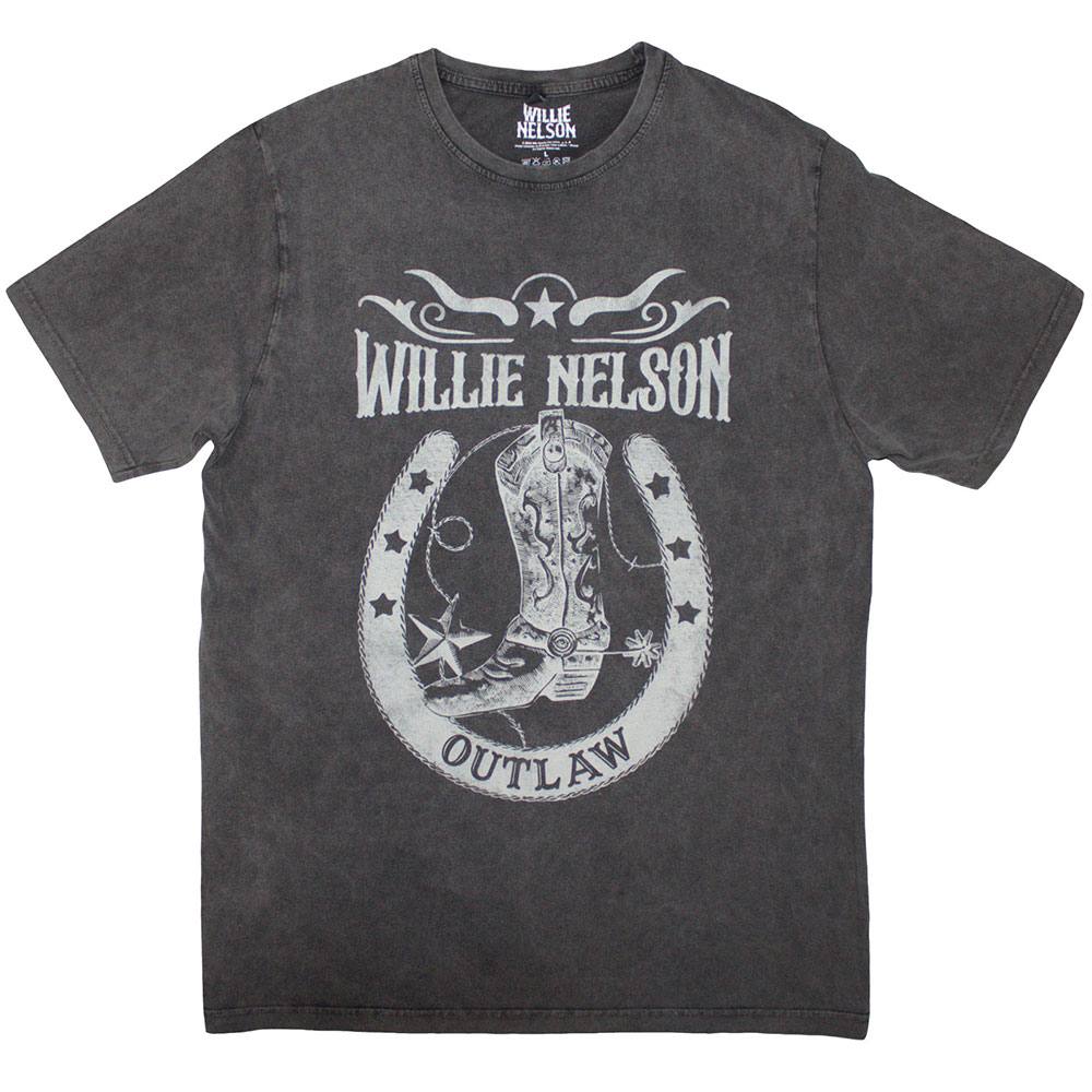 Willie Nelson - Outlaw Heren Tshirt - Grijs